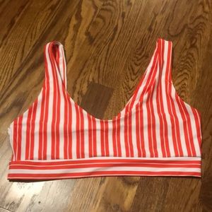red and white striped bikini top